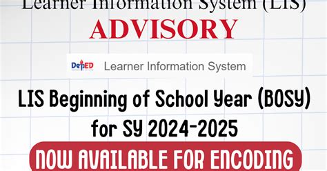 www.lis.deped.gov.ph log in|LIS opens the encoding for SY 2024.